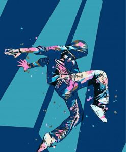 Colorful Hip Hop Dancer paint by numbers