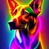 Colorful Neon Dog Paint By Number