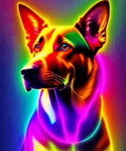 Colorful Neon Dog Paint By Number