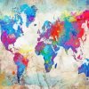 Colorful World Map paint by number