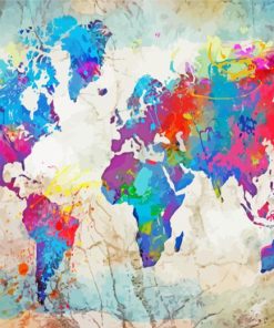 Colorful World Map paint by number