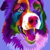 Colorful Border Collie Paint By Number