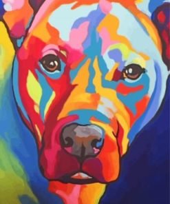 Colorful Pitbull Dog paint by numbers