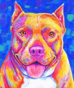 Colorful Pitbull paint by numbers