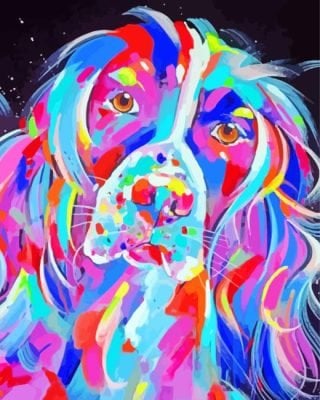 Colorful Springer Spaniel Art Paint By Number