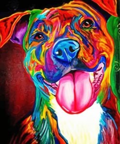 Colorful Staffy Dog Paint By Number