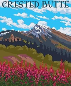 Crested Butte Colorado Poster Paint By Number