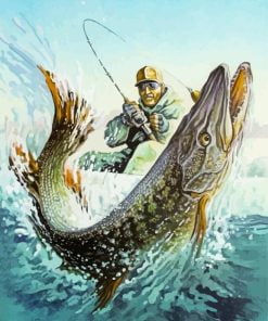 Fly Fishing Fisher man paint by numbers