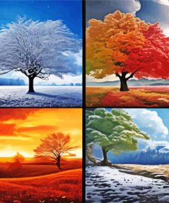 Four Seasons Trees Paint By Numbers