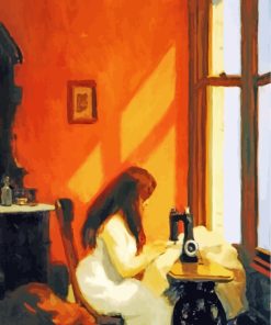 Girl At Sewing Machine Paint By Number