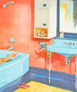 Girl In The Bathroom Paint By Number