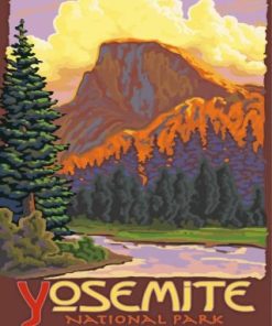 Half Dome Yosemite Poster Paint By Numbers