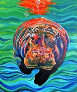 Hippo Underwater Paint By Numbers