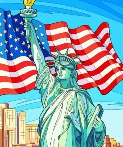 Illustration Statue of liberty paint by number