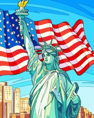 Illustration Statue of liberty paint by number
