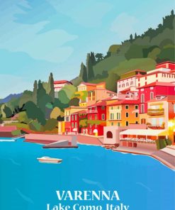 Lake Como Varenna Italy Poster Paint By Numbers