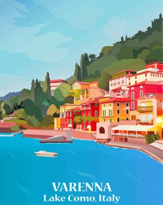 Lake Como Varenna Italy Poster Paint By Numbers