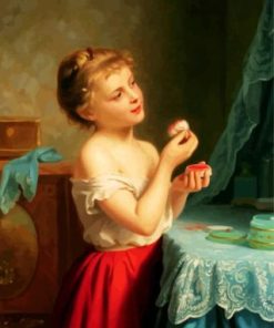 Little Girl Doing Makeup Paint By Numbers