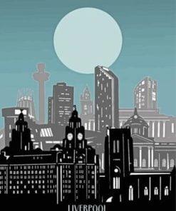 Liverpool Skyline Poster Paint By Numbers