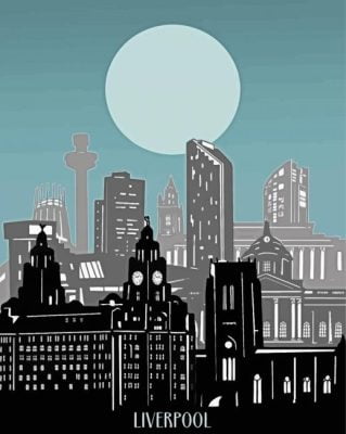 Liverpool Skyline Poster Paint By Numbers
