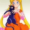 Luna And Sailor Moon Manga paint by number