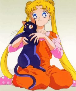 Luna And Sailor Moon Manga paint by number