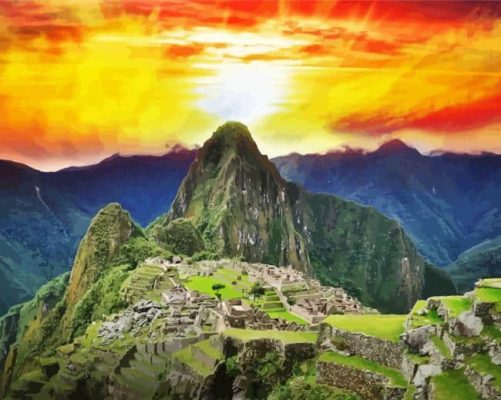 Peru Machu Picchu Sunset Paint By Number