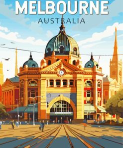 Melbourne Australia Poster Paint By Number