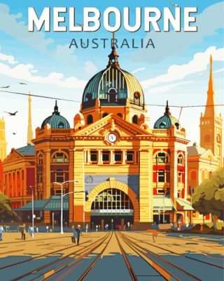 Melbourne Australia Poster Paint By Number