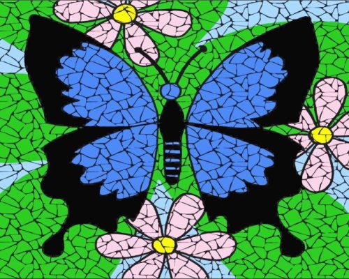 Mosaic Butterfly paint by number