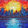 Mosaic City Skyline paint by number
