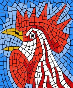 Mosaic Rooster paint by number