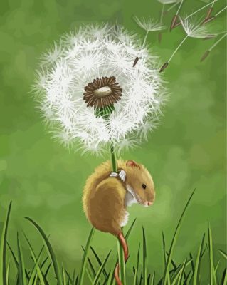 Mouse And Dandelion Art Paint By Number