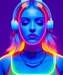 Neon Lady Paint By Number