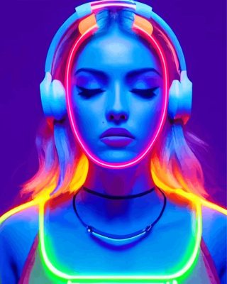 Neon Lady Paint By Number
