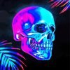 Neon Skull Head Paint By Number