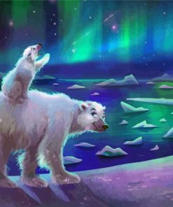 Northern Lights With Polar Bears Paint By Number