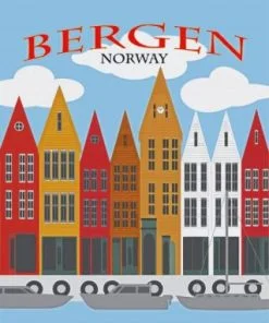 Norway Bergen Poster Paint By Numbers