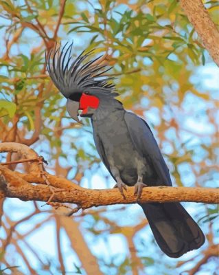 Palm Cockatoo On A Tree Branch Paint By Number