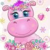 Pink Baby Hippo Paint By Numbers