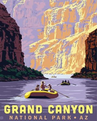 Rifitng In Grand Canyon Poster Paint By Number