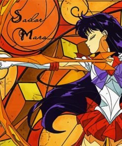 Sailor Mars Anime Girl Paint By Number