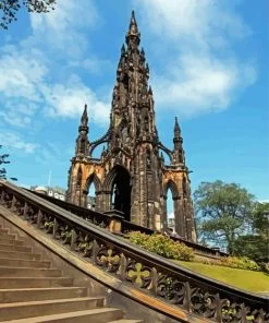 Scott Monument Princes Street Gardens Edinburgh paint by numbers