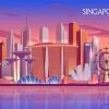 Singapore Skyline Illustration Paint By Number