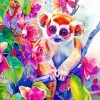Slow Loris And Flowers Paint By Number
