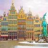 Snowy Antwerp City Paint By Number