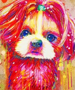Splatter Colorful Shih Tzu Paint By Number