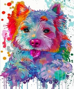 Splatter Colorful Westie Paint By Number