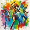 Splatter Hip Hop Dancers paint by numbers