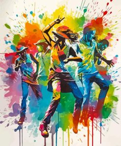 Splatter Hip Hop Dancers paint by numbers